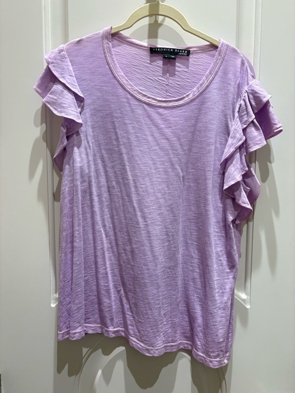 Veronica Beard Lilac Ruffle Sleeve Tee